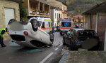 Auto ribaltata in un incidente