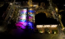 Montemurlo: piazza della Libertà s'illumina di blu