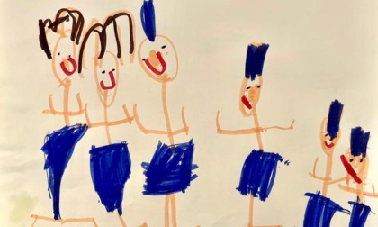 A 4 anni dedica un disegno al papà poliziotto ed a tutti gli agenti fiorentini in servizio