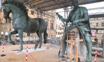 La statua di Cosimo I pronta a tornare a nuova vita. Proseguono le visite guidate al cantiere