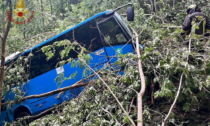 Una scheggia blu precipitata nel bosco: gli alberi hanno fermato il bus pieno di studenti