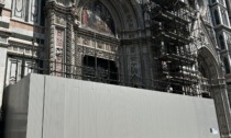 Nuovo ponteggio sulla facciata del duomo di Firenze