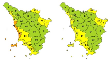 Meteo Toscana, prosegue l'allerta: codice giallo per mareggiate e vento forte