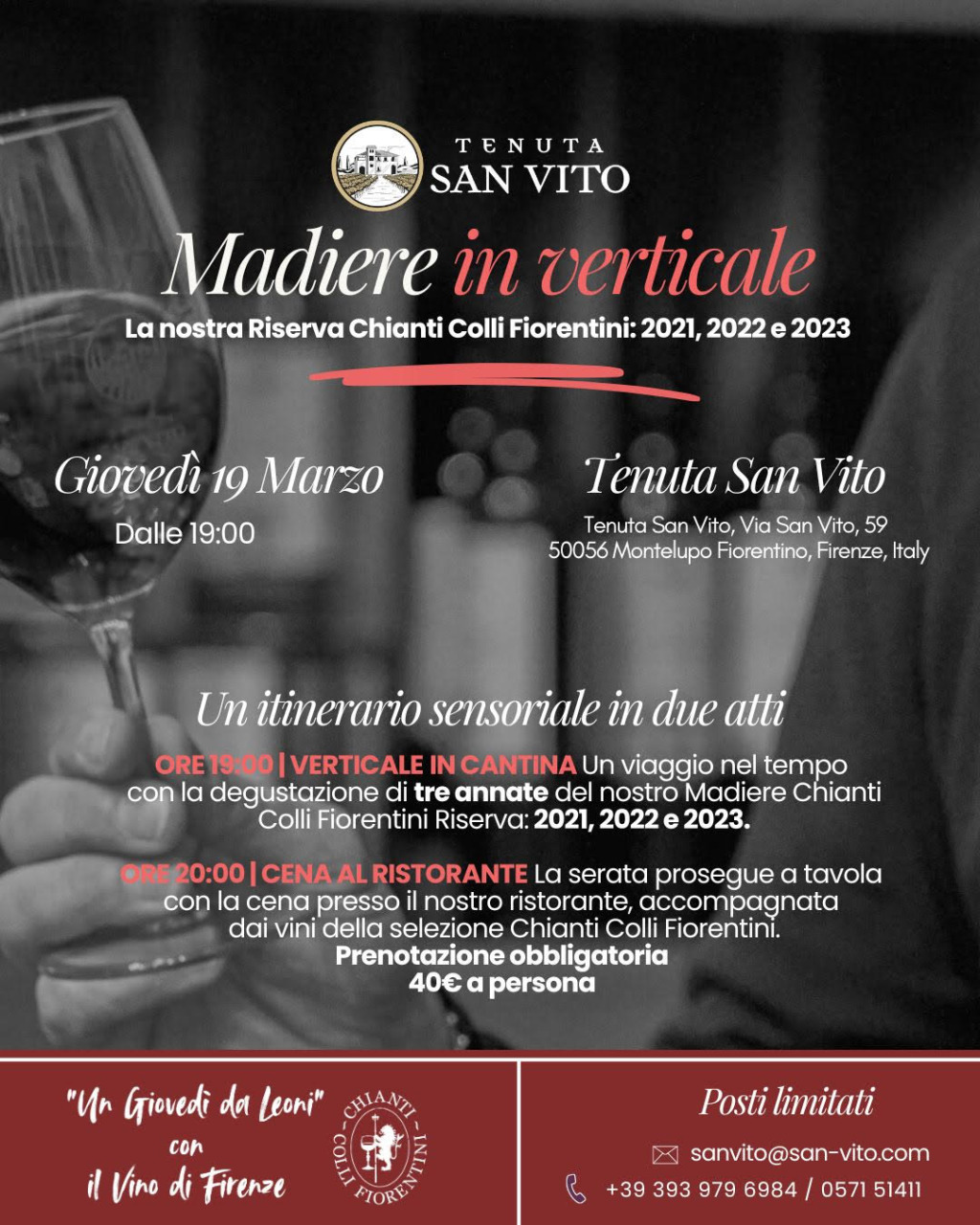 Ciclo di degustazioni in cantina con il Consorzio Chianti Colli Fiorentini